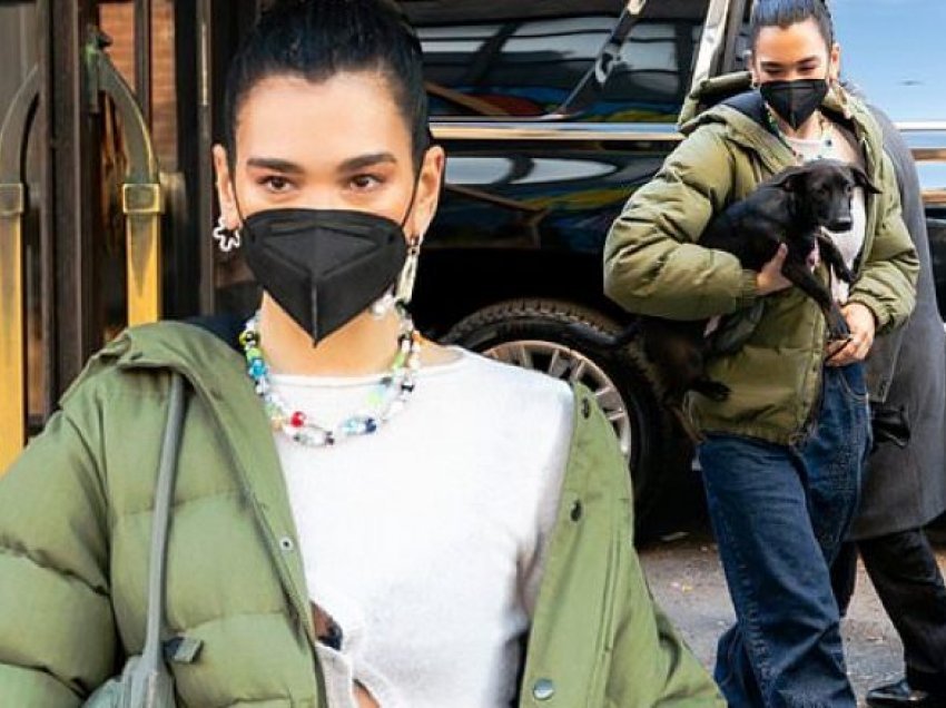 Dua Lipa shkëlqen me dukjen gjatë shëtitjes me qenin e saj në New York