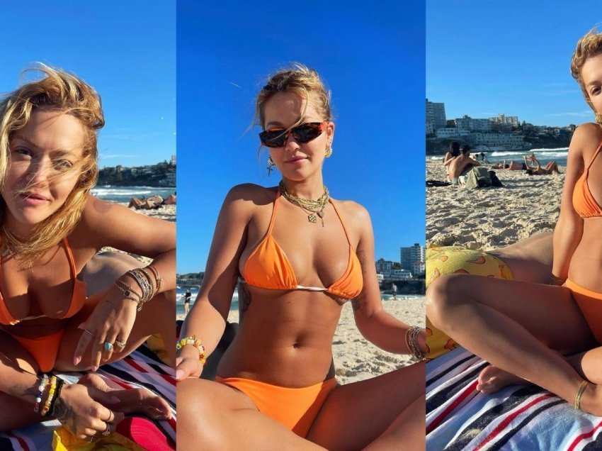 Rita Ora me fotografi joshëse në bikini iu uron fansave javë të mbarë