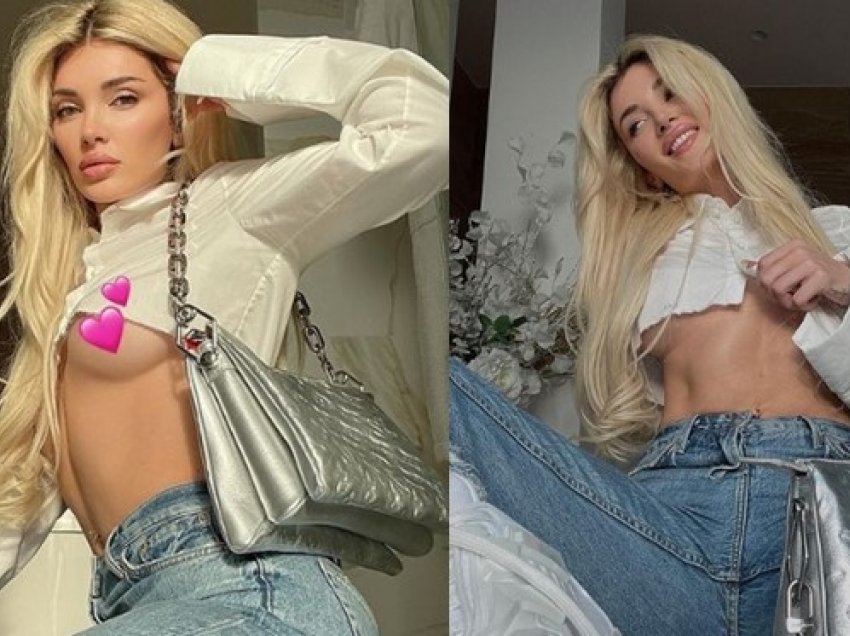 Era Istrefi provokon keq me këmbë të hapura e gjoksin jashtë