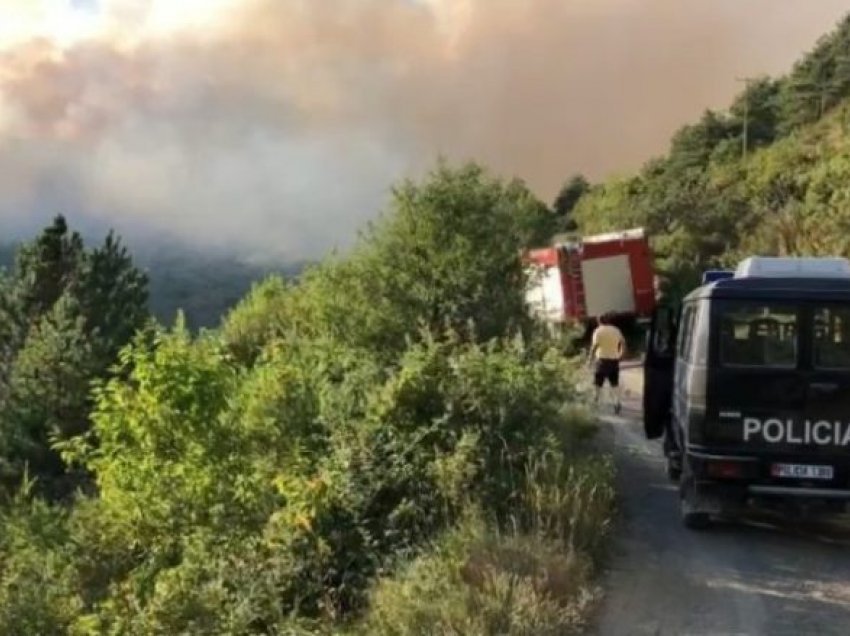 Zjarr masiv në pyjet e Voskopojës, vështirë të ndërhyhet me helikopter