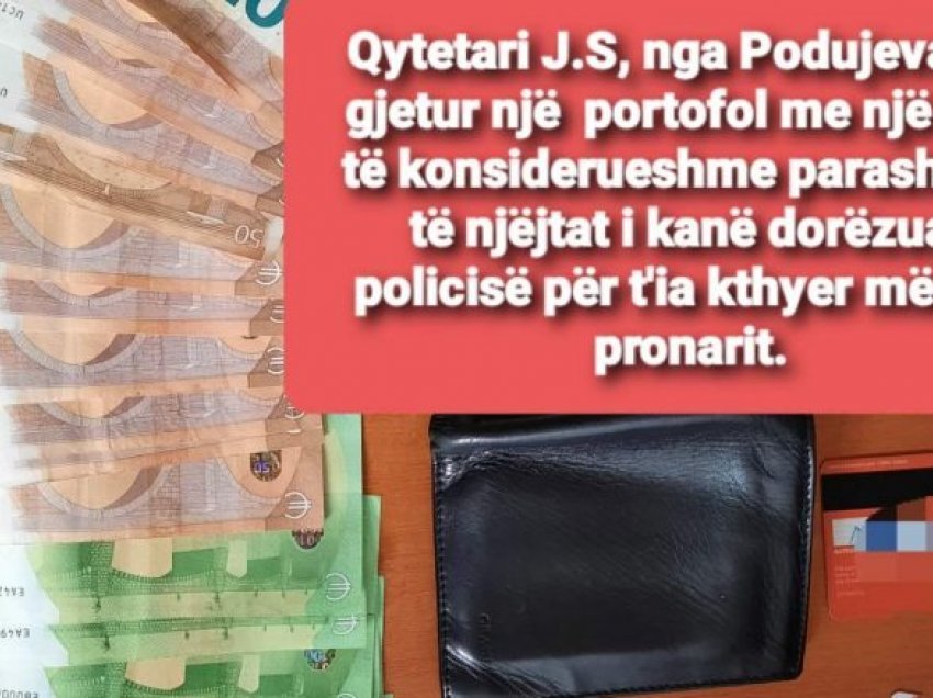 Gjen kuletën me para, qytetari e dorëzon në polici