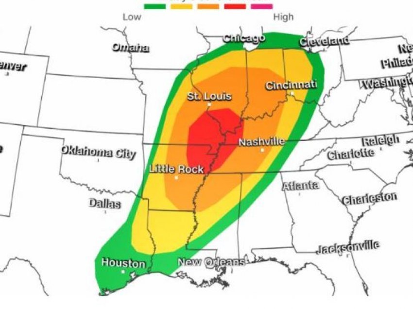 Moti i keq përfshin SHBA-të, regjistrohen 19 tornado në 5 shtete