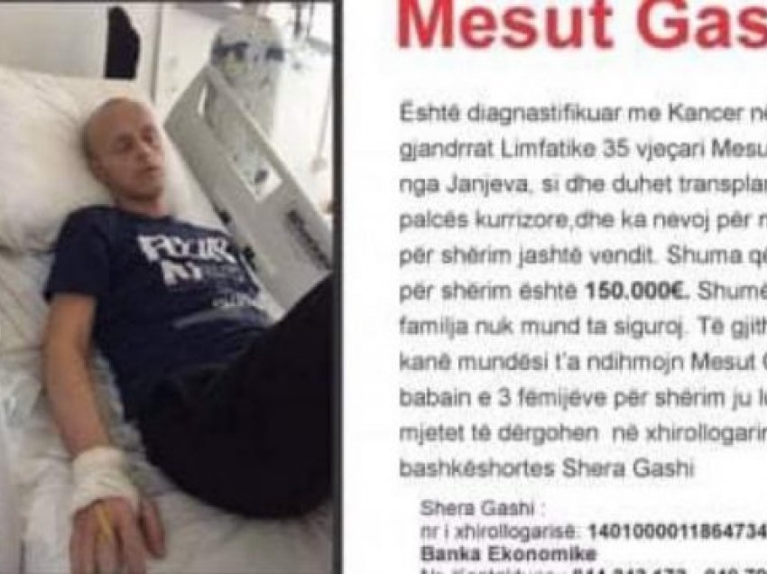 Vdes Mesut Gashi, i diagnostikuari me kancer që u dërgua në Turqi