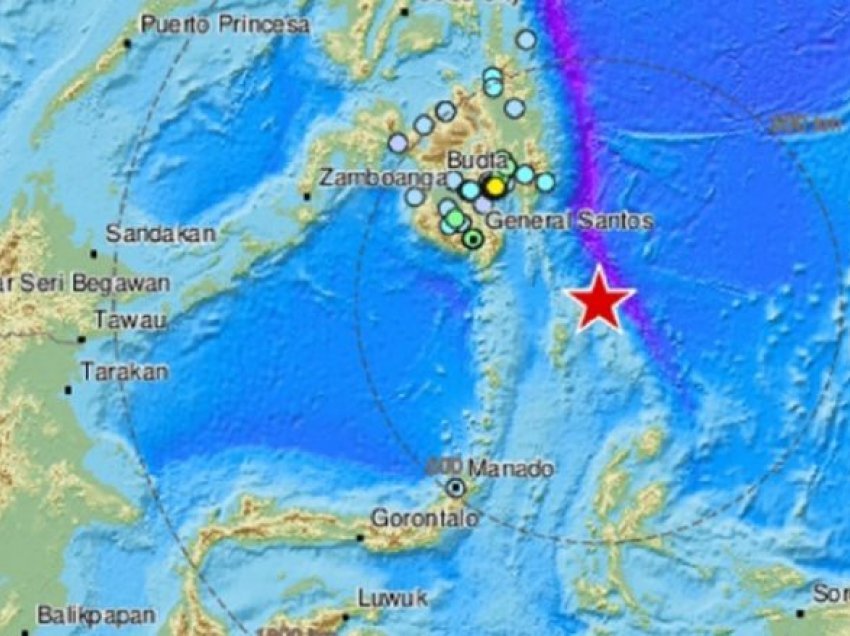 Tërmet me madhësi 7.1 ballë tronditi detin midis Filipineve dhe Indonezisë