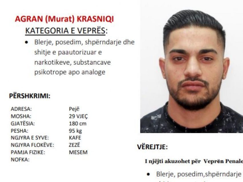 Lajmërojeni menjëherë policinë nëse e shihni këtë person