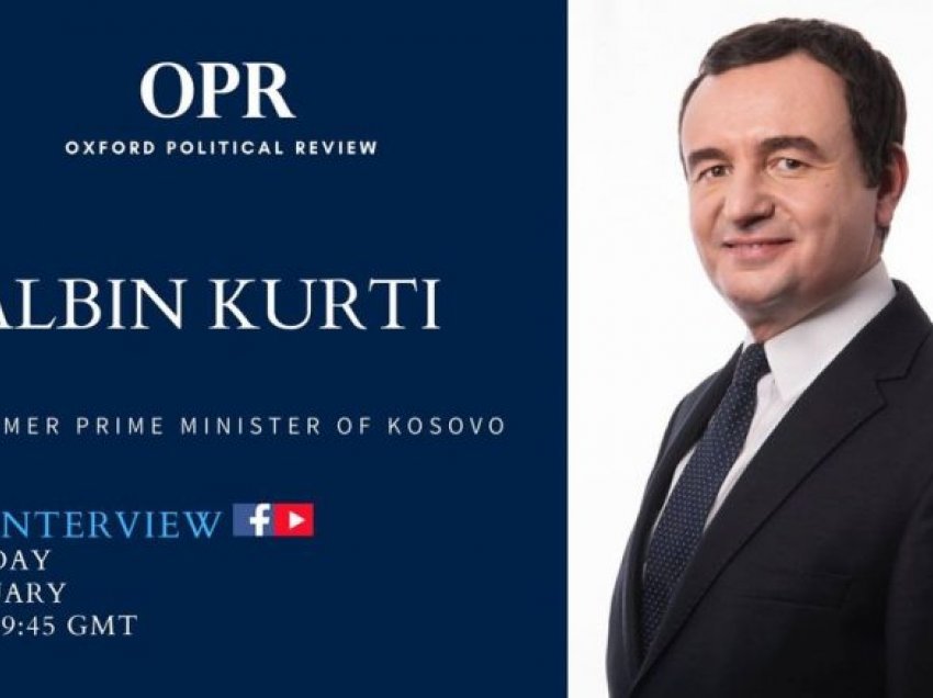 Albin Kurti të shtunën ligjëron në Oxford Political Review