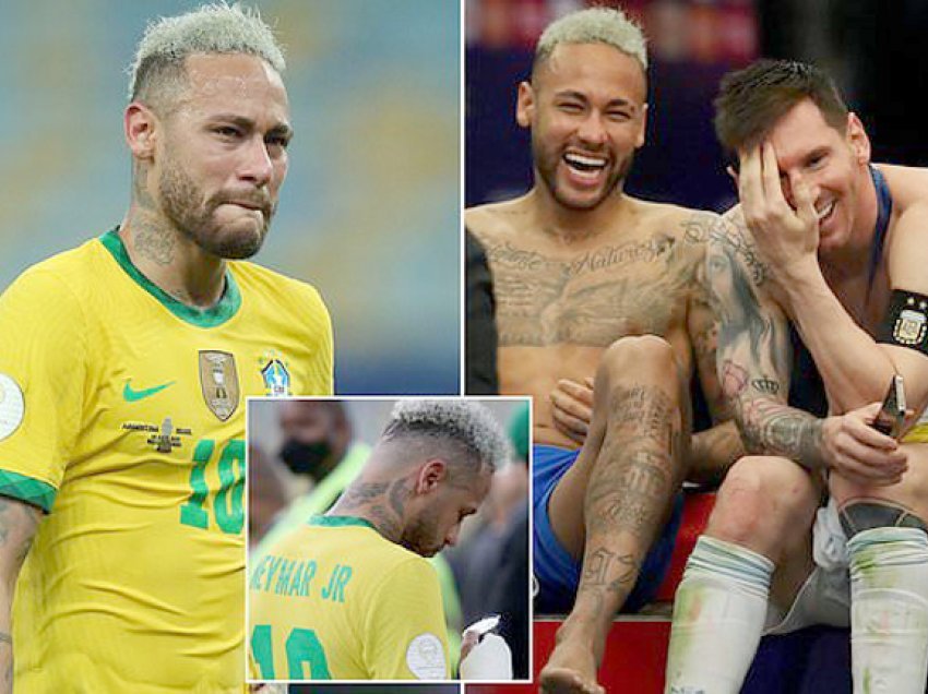 Messi duke ngushëlluar dhe qeshur me Neymar…