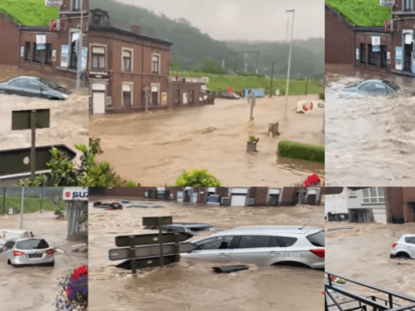 Pamje nga të reshurat në Belgjikë, veturat barten nga uji