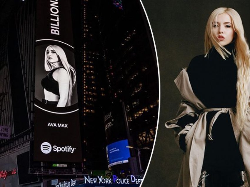 Në “Times Square” të New Yorkut promovohet suksesi i shqiptares Ava Max si këngëtare me miliarda dëgjime në Spotify