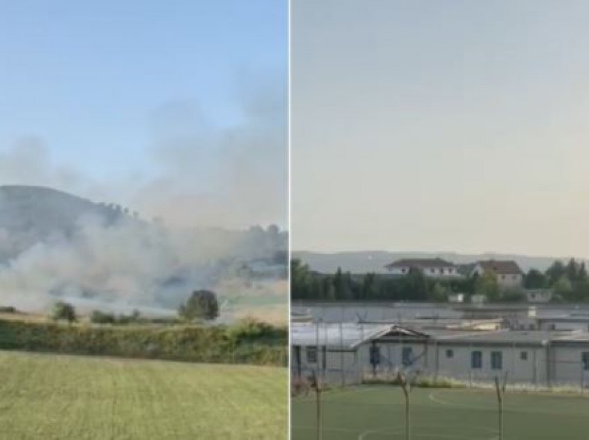 Zjarr pranë rrethimit, burgu i Peqinit mbulohet nga shtëllungat e tymit