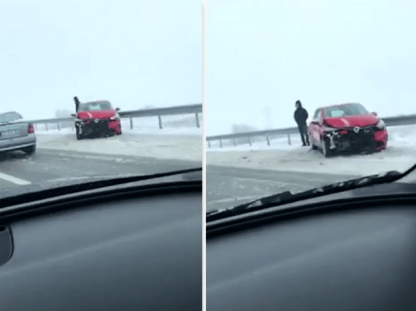 Vetaksidentohet një veturë në autostradën Prishtinë-Shkup