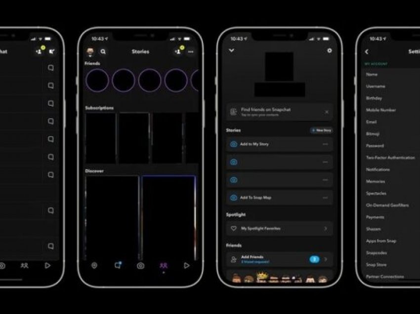 Pas vitesh pritjeje Snapchat lançon Dark Mode