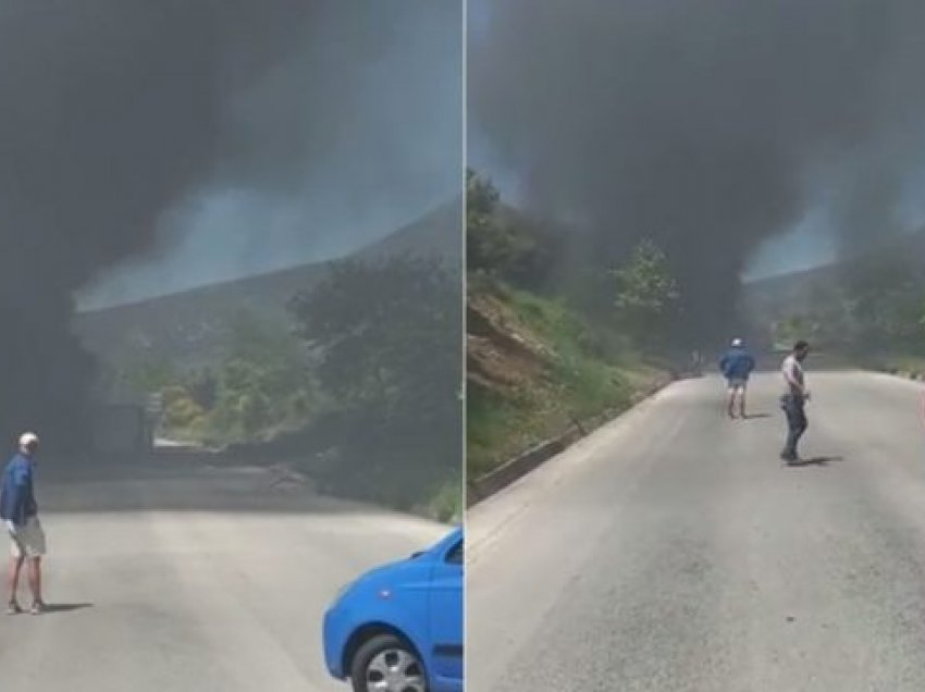 Merr flakë automjeti i tonazhit të rëndë në aksin Gjirokastër-Tepelenë