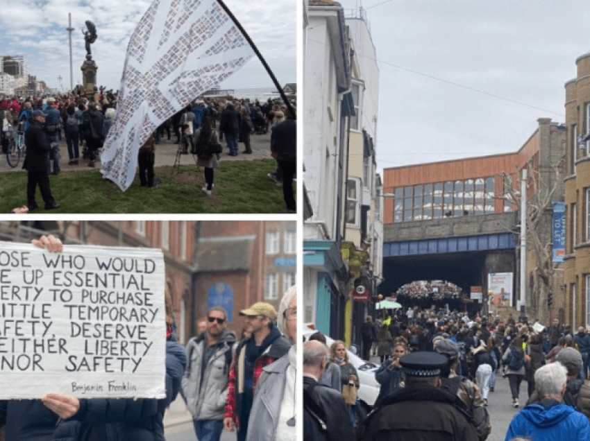 Britanikët nuk u ndahen protestave, kundër vaksinimit me detyrim