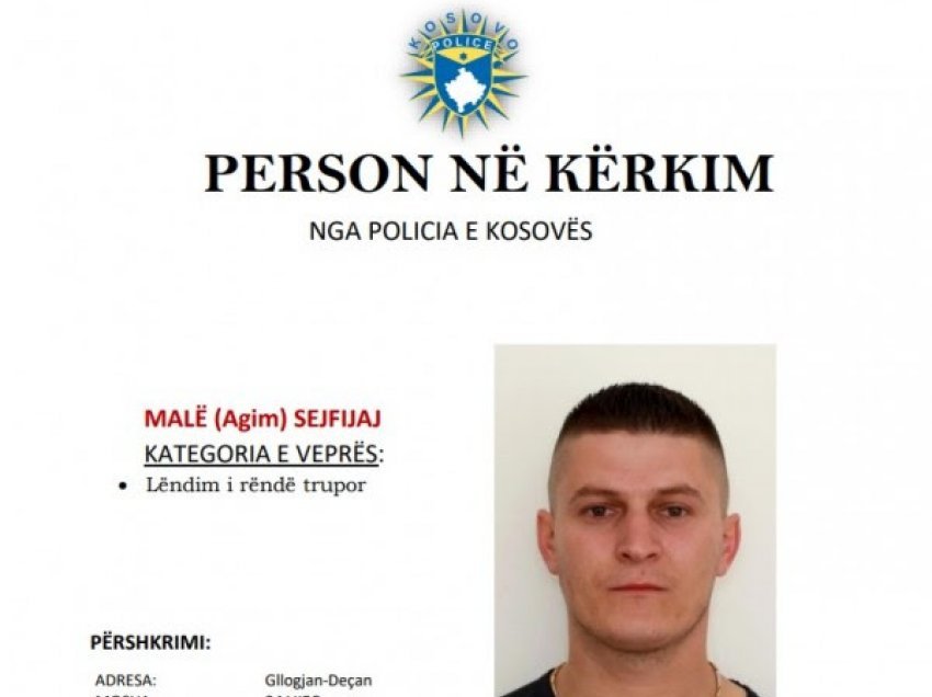 Malë Sejfijaj kërkohet nga policia