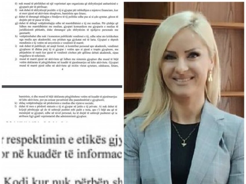 “Rreth im o MAFFIA”/ Ç'thotë Kodi i Etikës për gjyqtaren! Respektimi mbikëqyret nga vetë kryegjyqtarja e Elbasanit