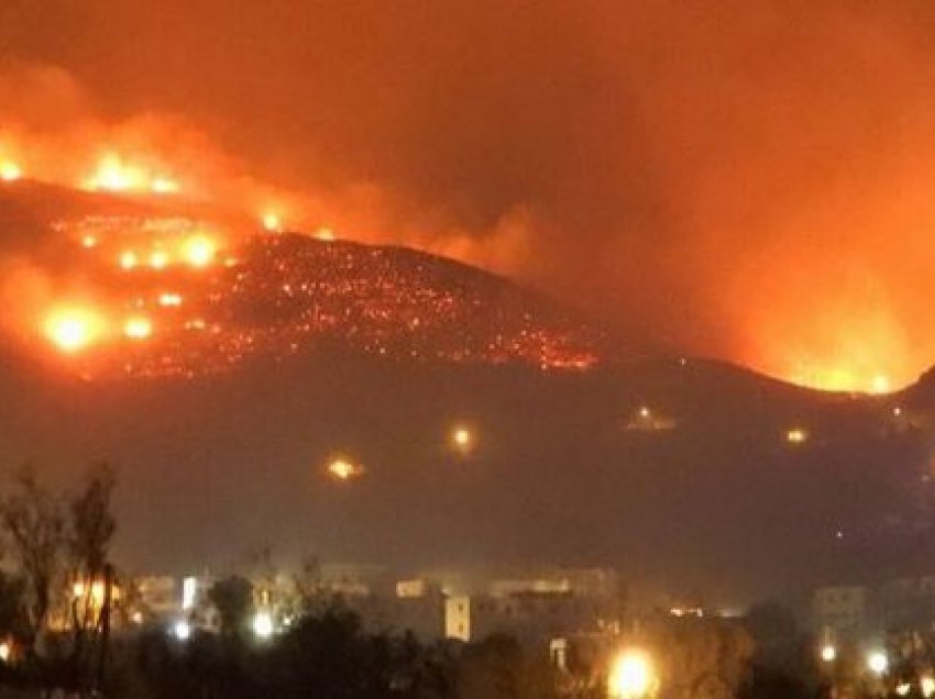 Zjarri i fuqishëm përfshin 3 vendbanime në Greqi, pamjet e frikshme