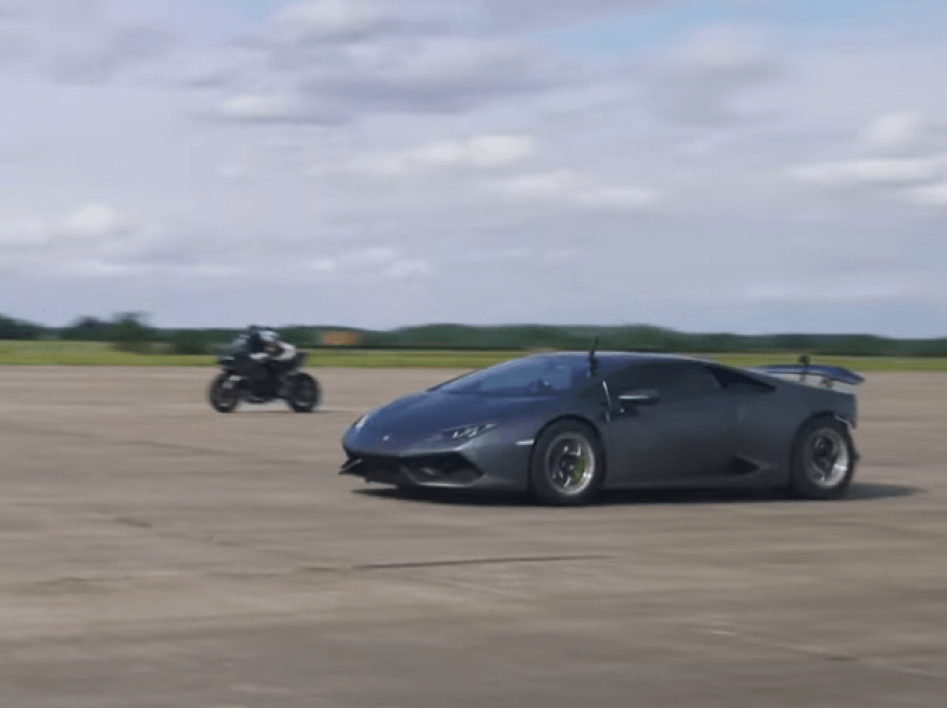 Gaboni nëse thoni se mund ta parashikoni - Gara mes Lamborghini Huracan Turbo dhe Kawasaki H2R 