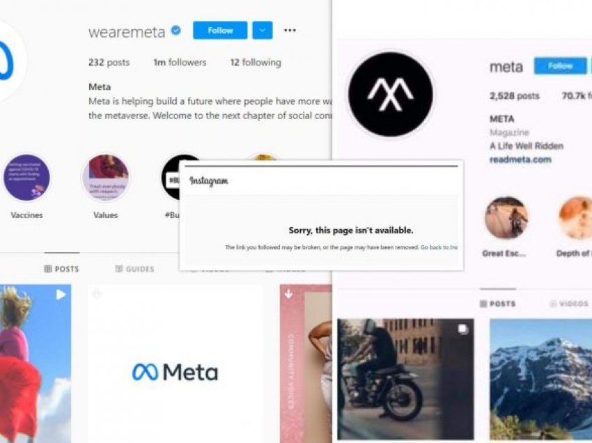 Llogaria e Instagramit ia sheh “sherrin” emrit të ri të Facebook