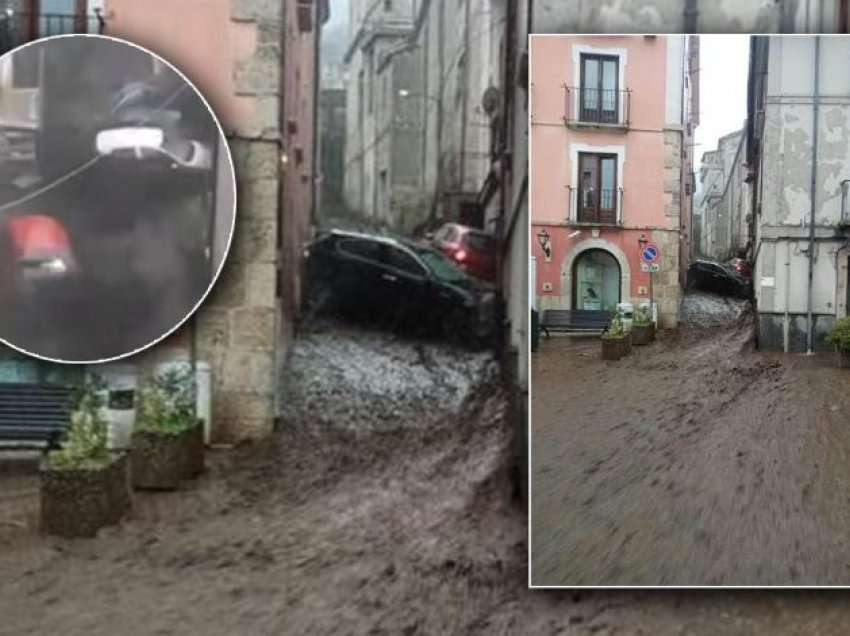 “Çmendet” moti në Itali, rrugët kthehen në lumenj, uji merr përpara makinat