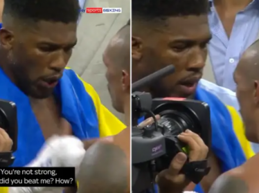 Momenti kur Anthony Joshua i kërkon Olesandr Usykut t’i tregojë se si e mposhti