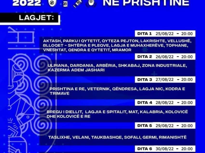 ​Nga data 25 deri më 30 gusht komuna e Prishtinës do të fillojë aksionin e dezinsektimit hapësinmor