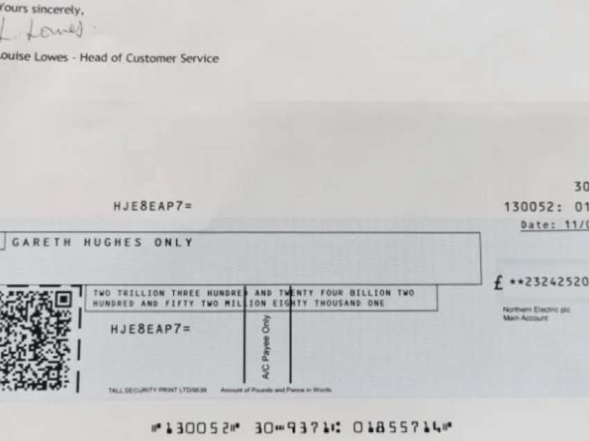 Angli: Firma u dërgoi klientëve nga një çek prej 2,75 trilionë euro kompensim, për ndërprerjet e shkaktuara gjatë stuhisë