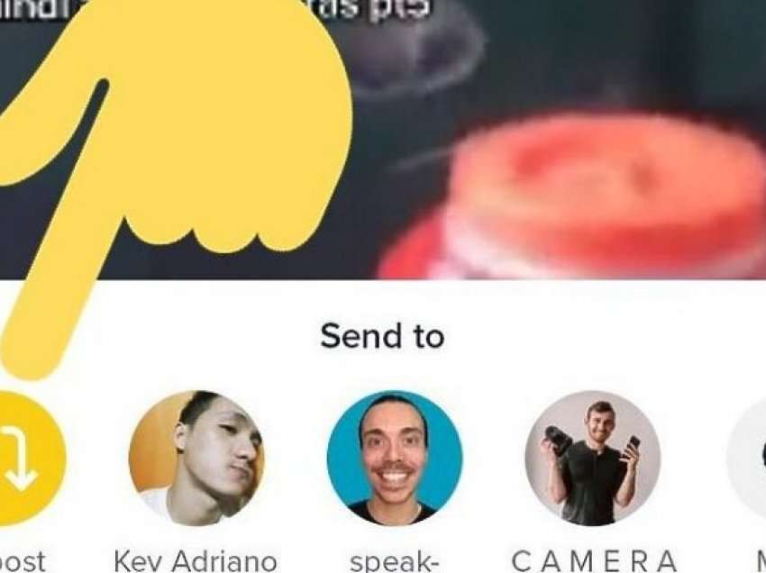 TikTok teston butonin Repost për ndarjen e klipeve