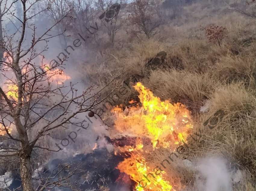 Flakët nuk ndalen në Karaburun, digjen shkurret pranë antenave të kompanive celulare