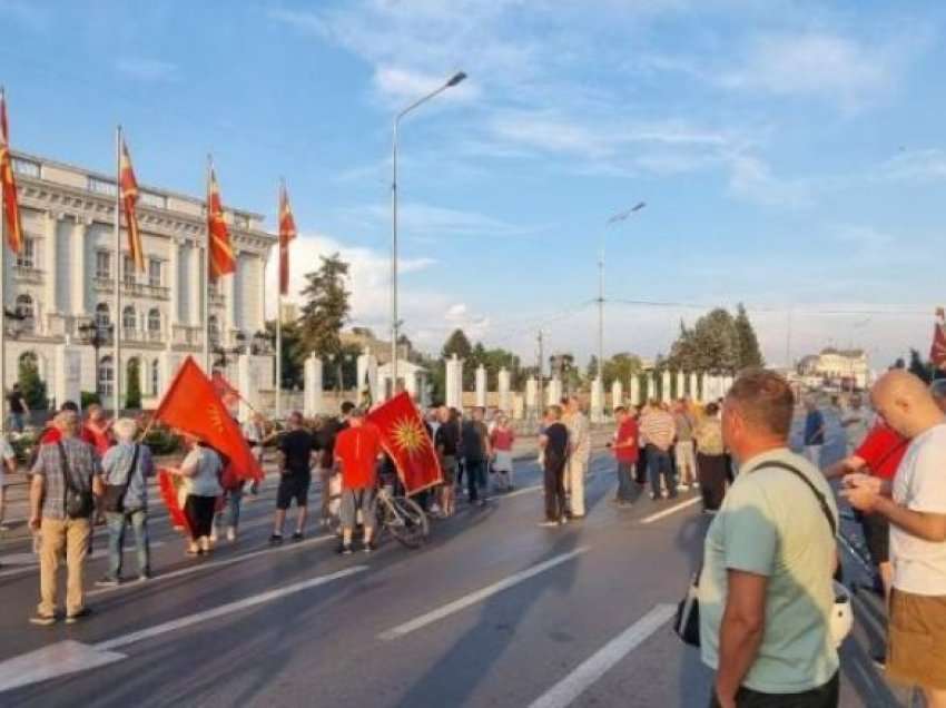 Propozimi francez, një grup i qytetarëve proteston para Qeverisë