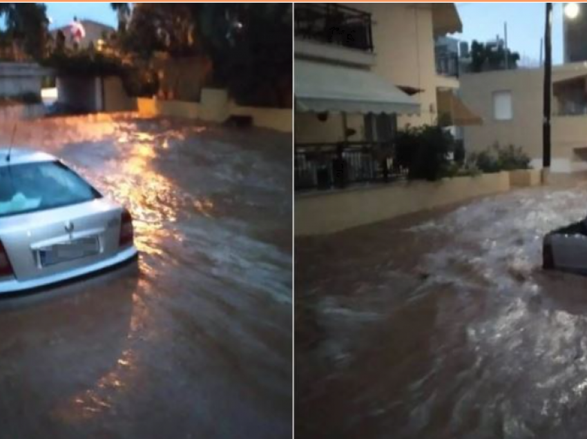 Çmendet” moti në Greqi, rrugët kthehen në lumenj, makinat notojnë në mes të qytetit