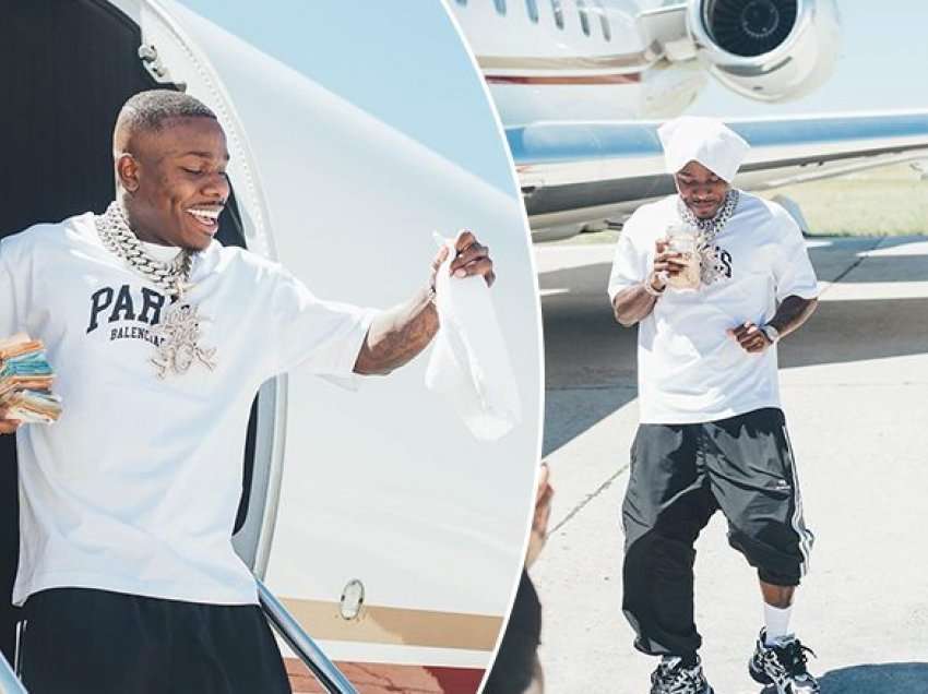 DaBaby arrin në Kosovë, shfaqet me shumë të madhe parash në duar gjatë aterimit në Aeroportin e Prishtinës