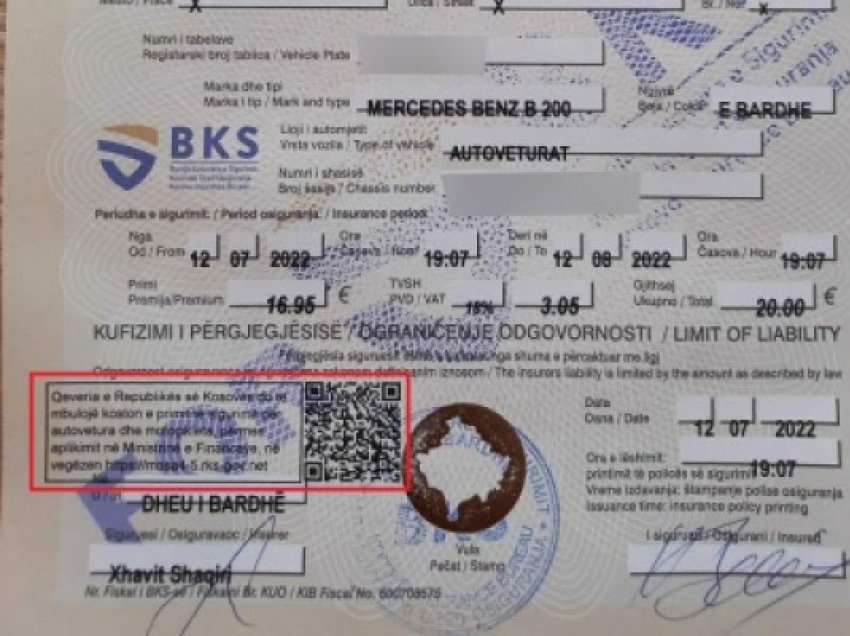 ​BKS-ja lehtëson qasjen në rimbursim, vendos QR Code në policën e sigurimit