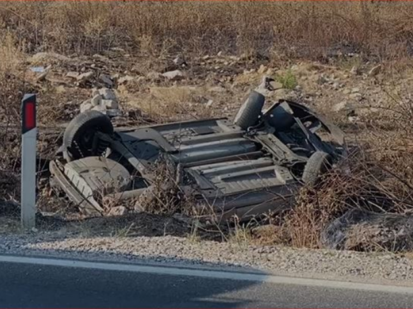 Aksident i frikshëm në Lezhë-Shkodër, makina ku po udhëtonin babai me dy djemtë kthehet përmbys