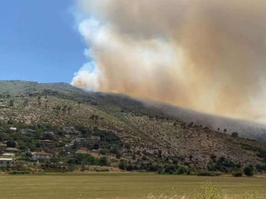   Zona mbulohet nga tymi, digjet një sipërfaqe toke në Dropull! Zjarrëfikësit ndërhyjnë me mjete rrethanore