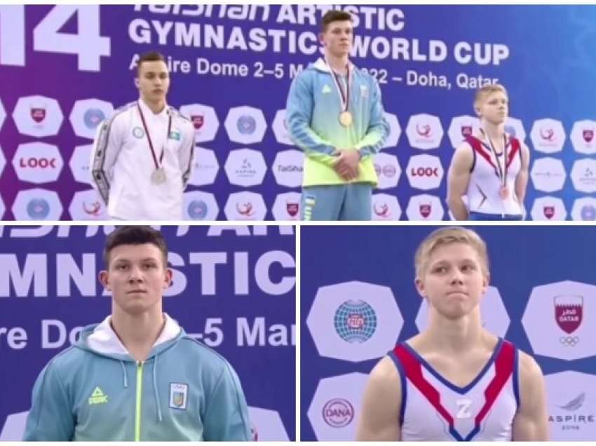 Humbi ndaj rivalit ukrainas, sportisti rus hipën në podium me simbole pro luftës