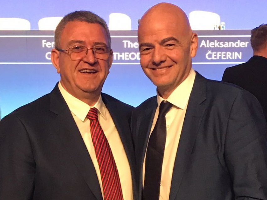 Presidenti i FIFA-s, Gianni Infantino uron KF Tiranën për titullin kampion