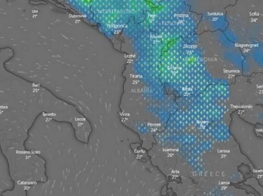 Moti merr kthesën drastike/ Stuhi dhe breshër të hënën, vapë nga e mërkura