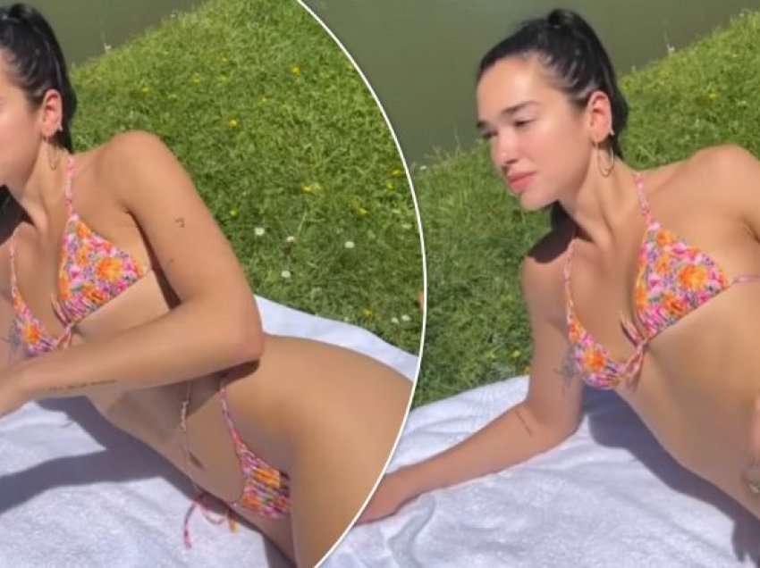 Dua Lipa relaksohet pranë liqenit para koncertit në Gjermani teksa thekson linjat mahnitëse në bikini