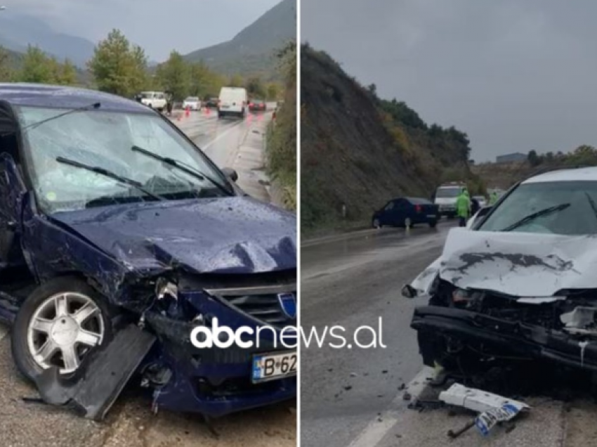 Aksident në aksin Tepelenë-Gjirokastër, makinat përplasen kokë më kokë