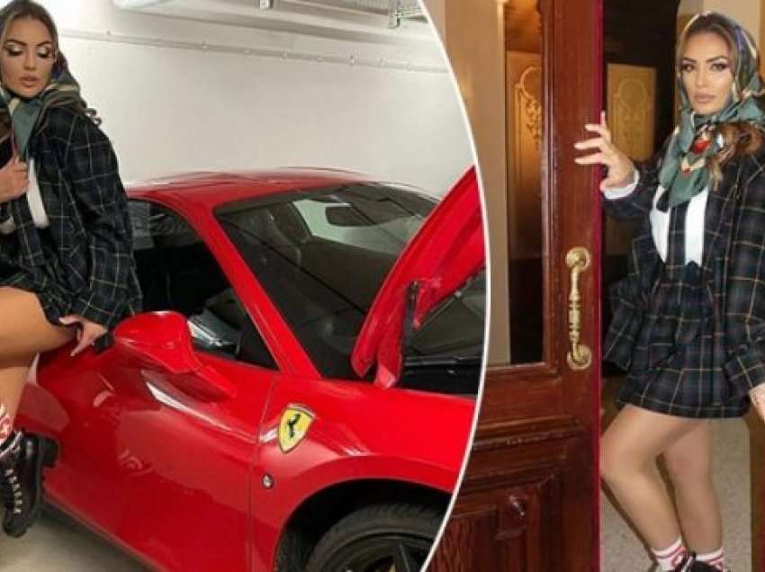 Me shami në kokë e këmbët jashtë, Genta Ismaili ulet mbi “Ferrari”