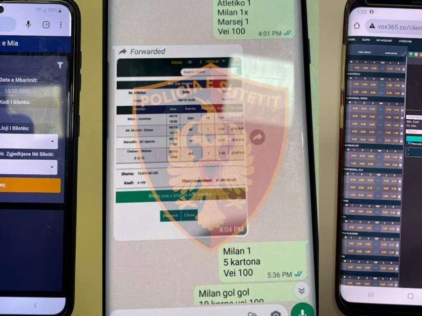 Vinin baste sportive përmes celularëve, policia arreston tre persona!