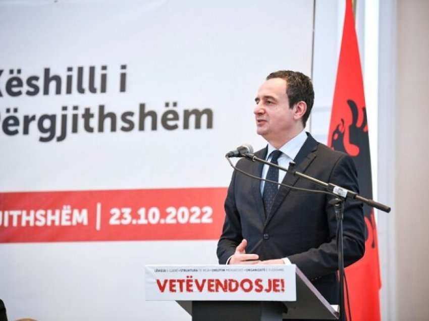 Kurti ju thotë bashkëpartiakëve: Të mendojmë në mënyrë afatgjate, për një qëndrueshmëri 20-vjeçare