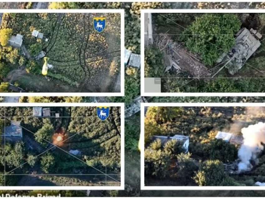 Fshihej në fushat e misrit, tanku rus shkatërrohet nga bombat e dronit ukrainas – pamjet e filmuara nga ajri tregojnë sulmin