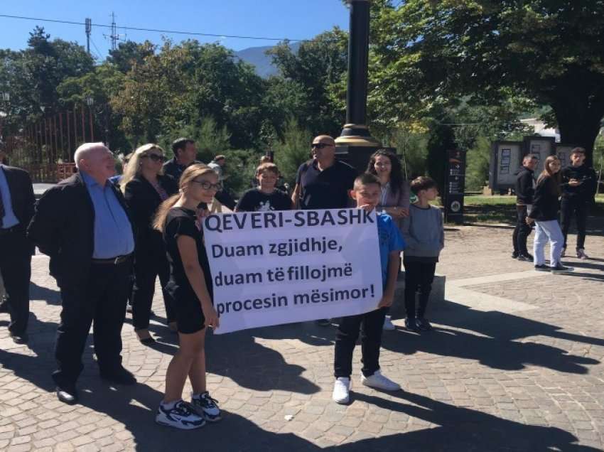 Dhjetë veta protestojnë në Pejë, kundër grevës në arsim