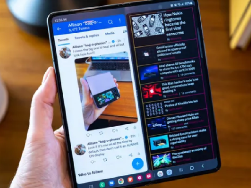 Galaxy Z Fold 5 i Samsung mund të jetë shumë më i hollë kur paloset