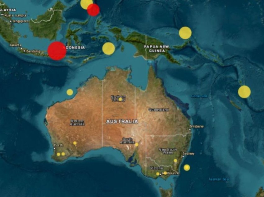 Një tërmet i fuqishëm godet Indonezinë
