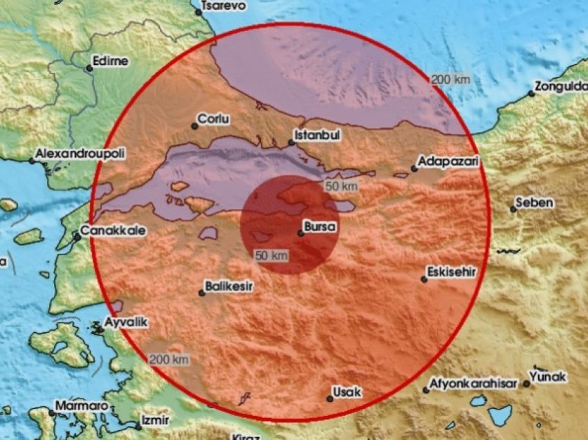 Bursa e Turqisë goditet nga një tërmet 5.1 ballë, u ndje edhe në Stamboll – një tjetër dridhje toke u regjistrua tre minuta më vonë