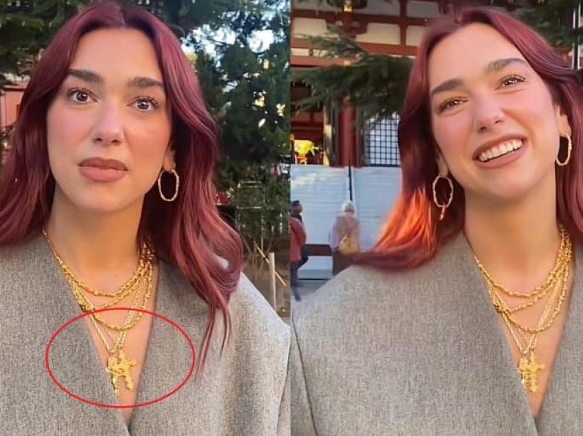 Fansat: Dua Lipa ndërron fenë? Shihet me kryq në qafë rrugëve të Japonisë