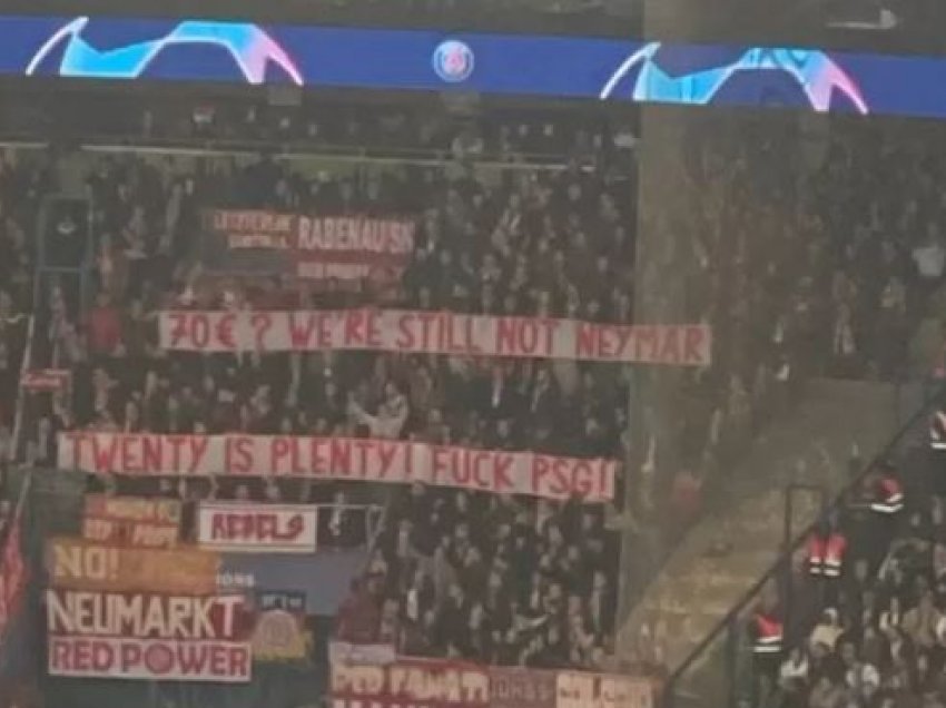 Baneri i tifozëve të Bayernit kundër PSG-së bën xhiron e botës